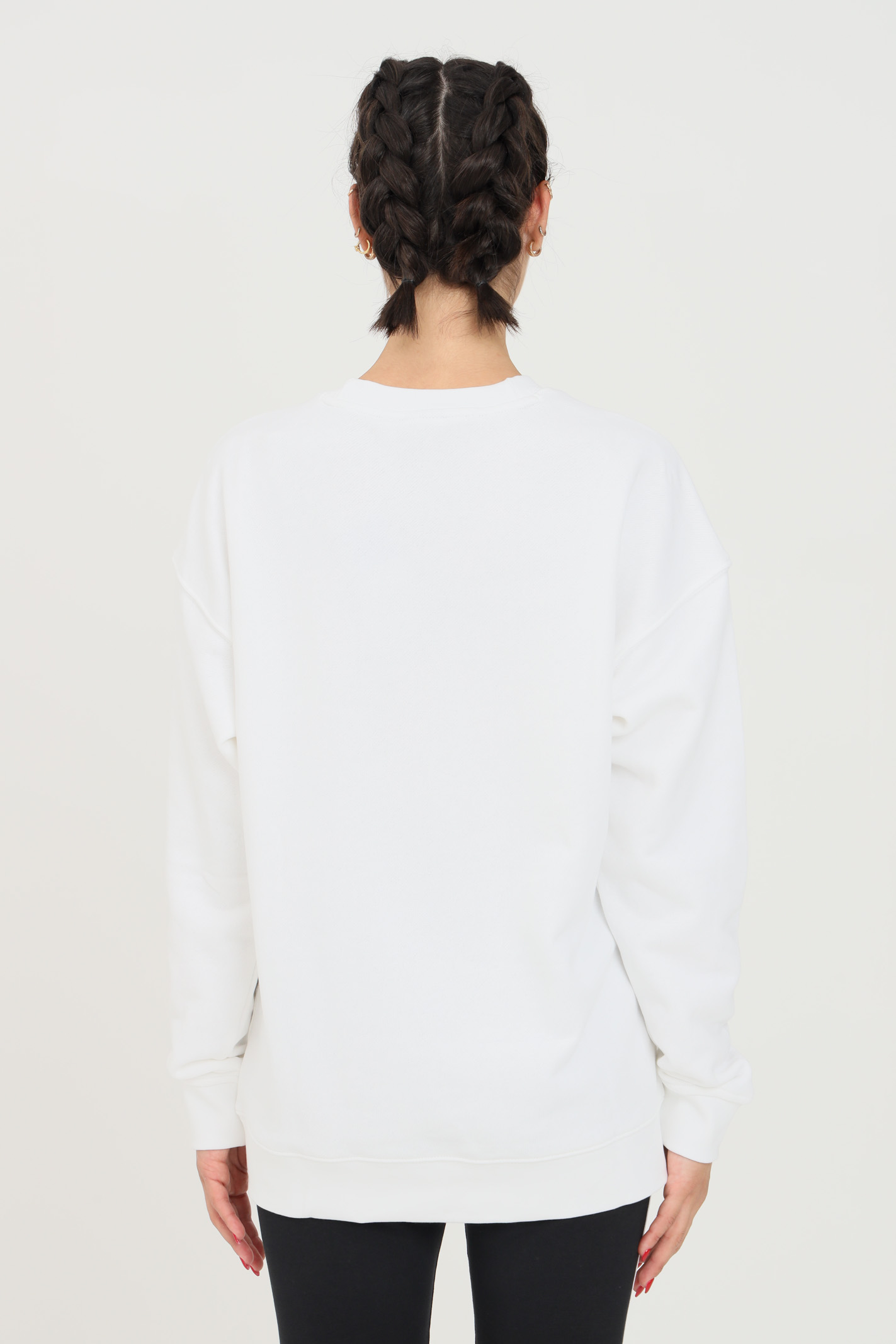 Trefoil crew sweatshirt for women in white with round neck ADIDAS | GN2961.