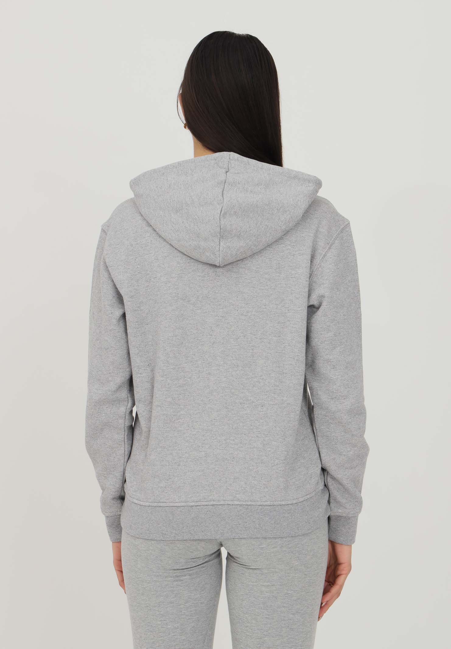 Gray women's sweatshirt with hood and front logo ADIDAS | HF7512.