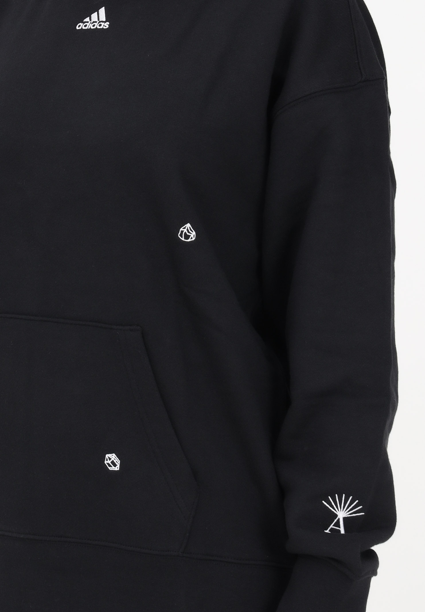 Women's black hooded sweatshirt embellished with crystal graphics ADIDAS | IC0803.