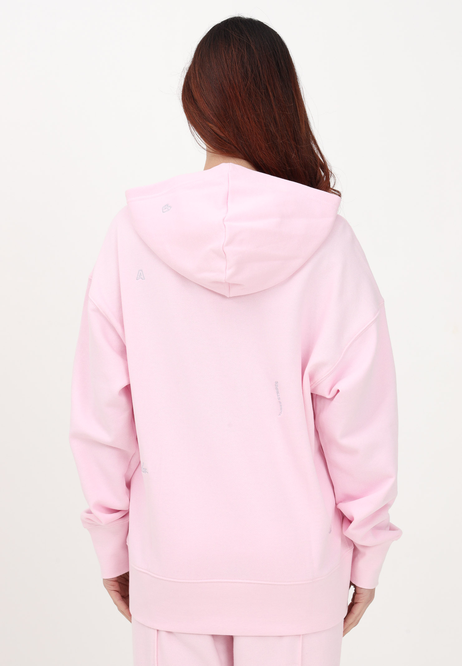 Women's pink hooded sweatshirt embellished with crystal graphics ADIDAS | IC0804.