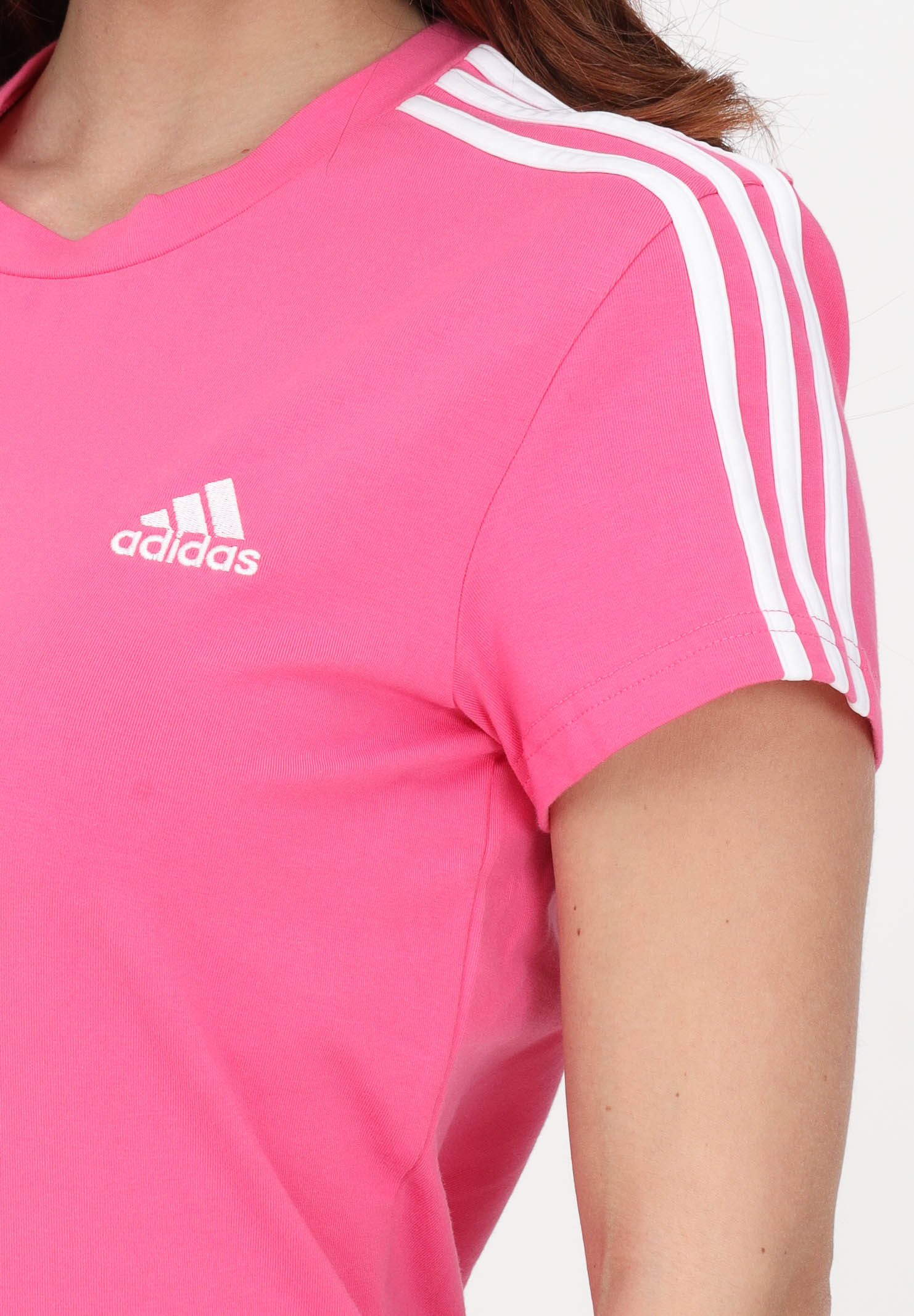 Essentials 3-Stripes women's pink short dress ADIDAS | IC9884.