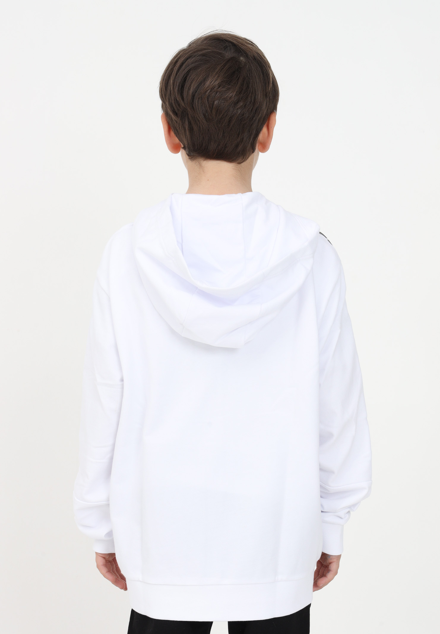 White sweatshirt for boy with zip and logo tape on the sleeves EA7 | 3RBM61BJ05Z1100