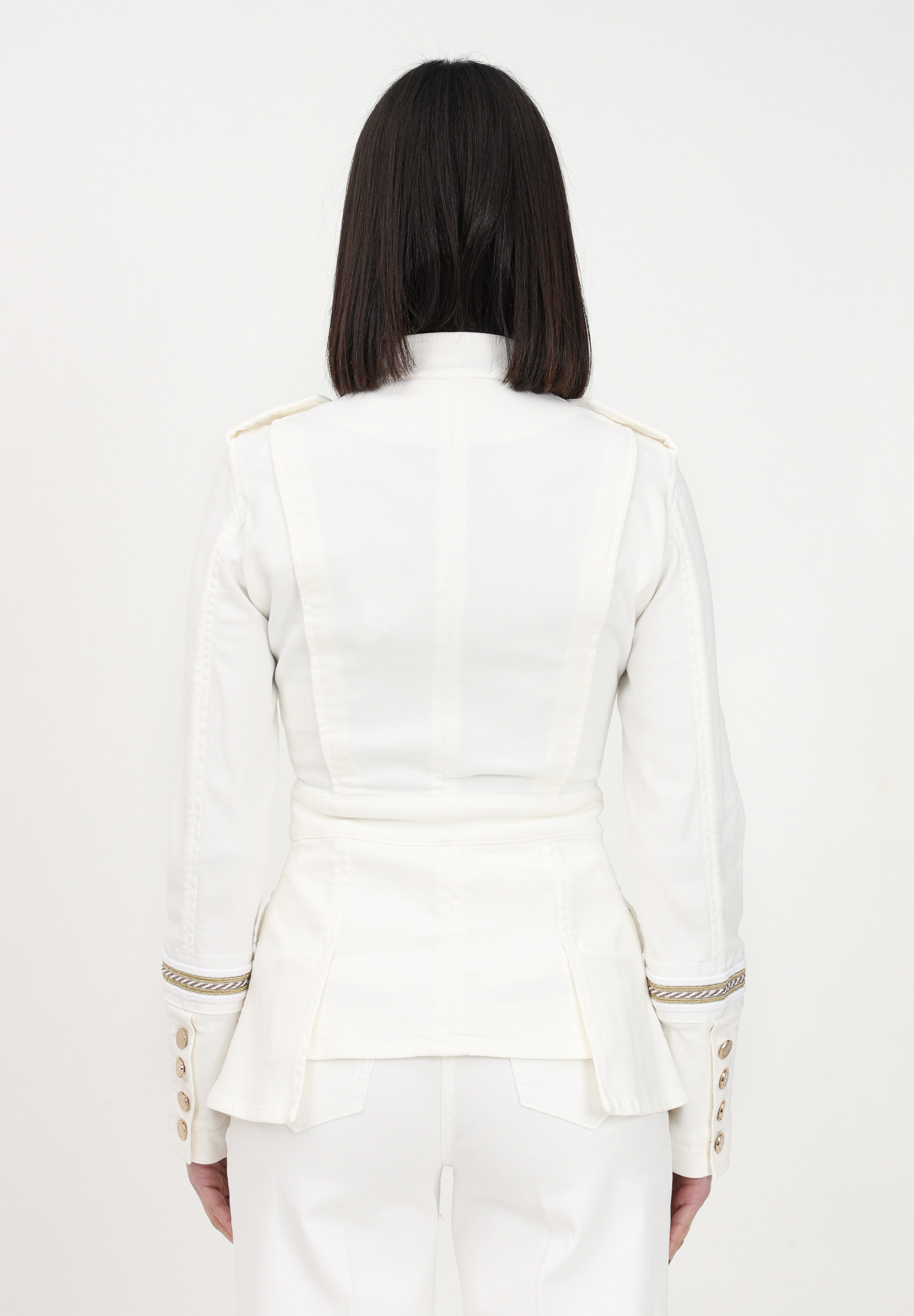 Women's white denim jacket ELISABETTA FRANCHI | BJ17D31E2360