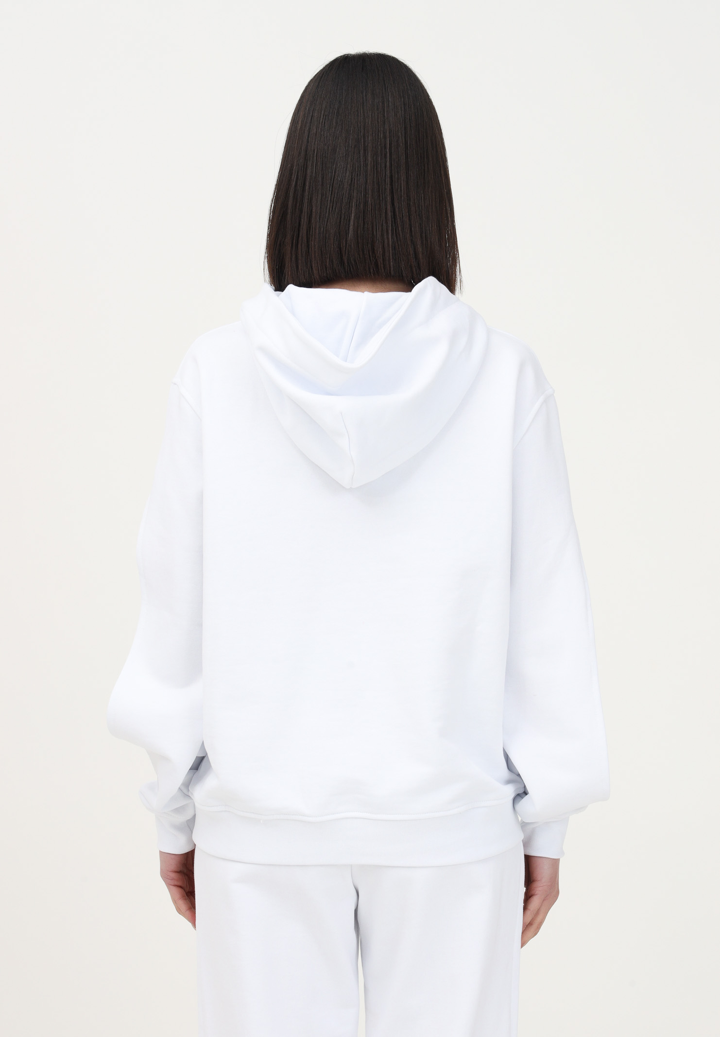 White women's hooded sweatshirt with slits along the sleeves HINNOMINATE | HNW630BIANCO