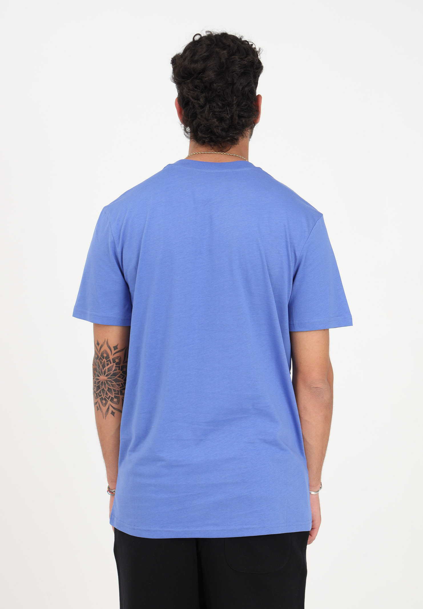 T-shirt azzurra da uomo con maxi stampa logo - MOSCHINO - Pavidas