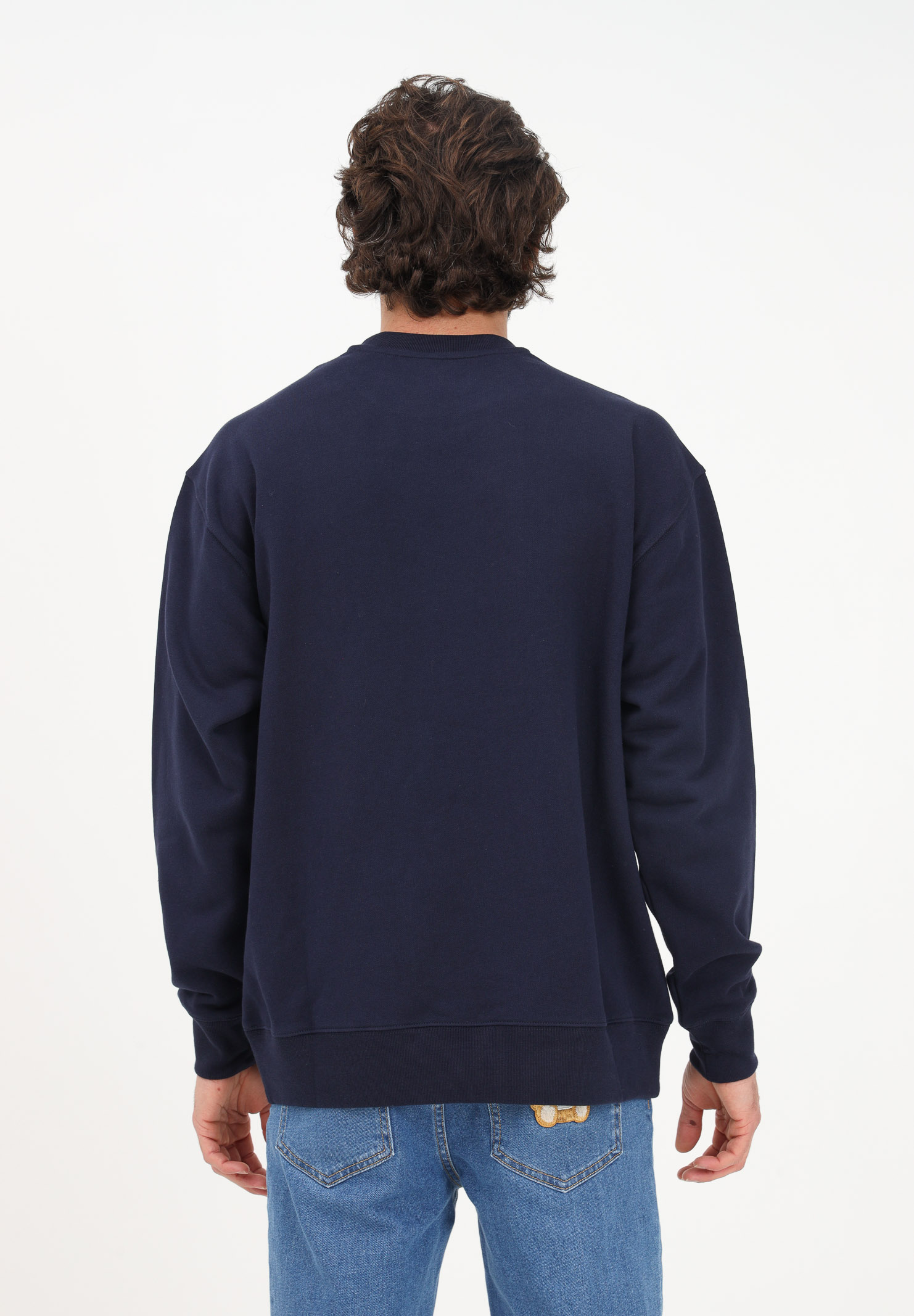 Blue crewneck sweatshirt for men with maxi logo MOSCHINO | 17132028A1290
