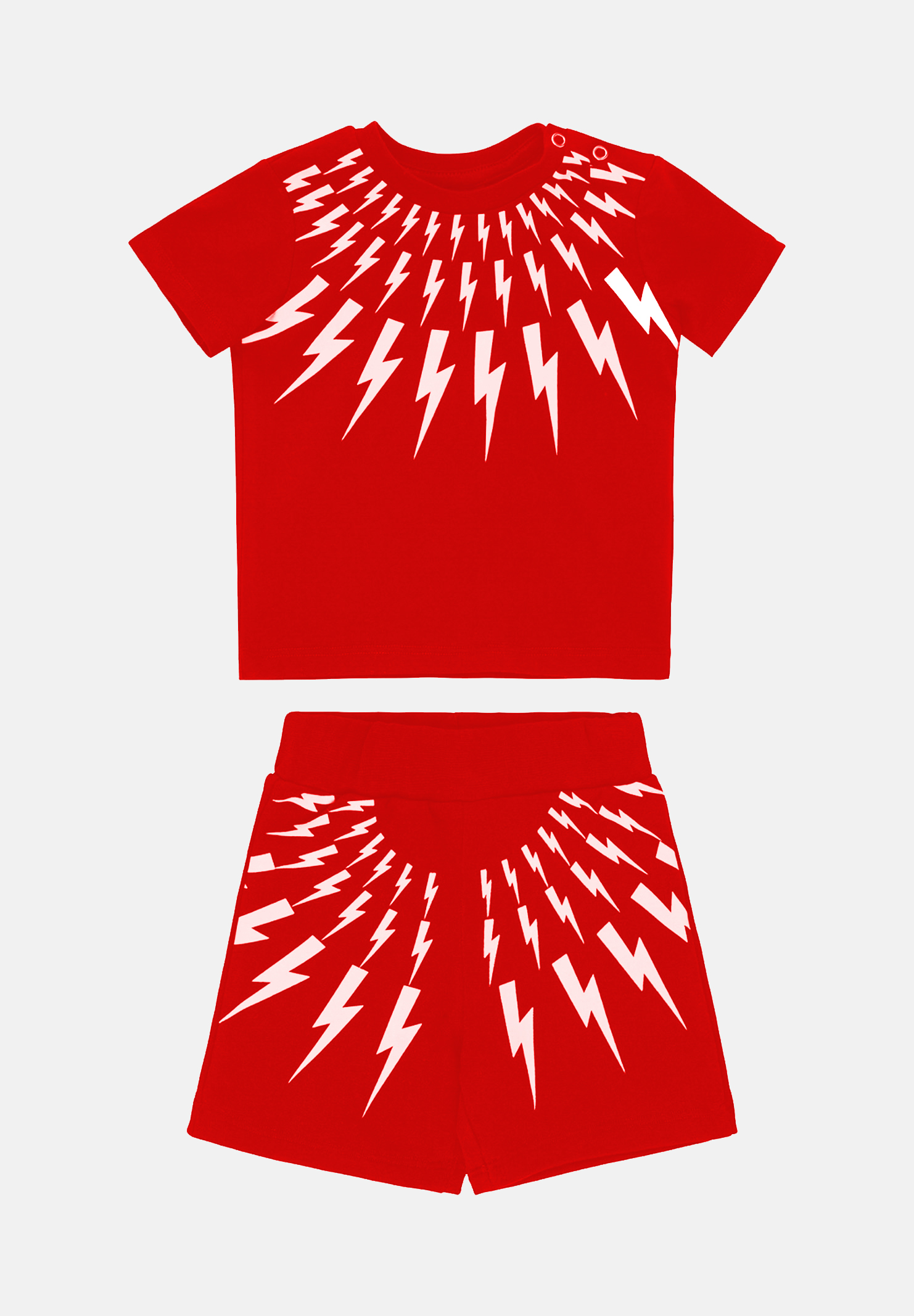 Red baby outfit with all over print NEIL BARRETT KIDS | 033636040