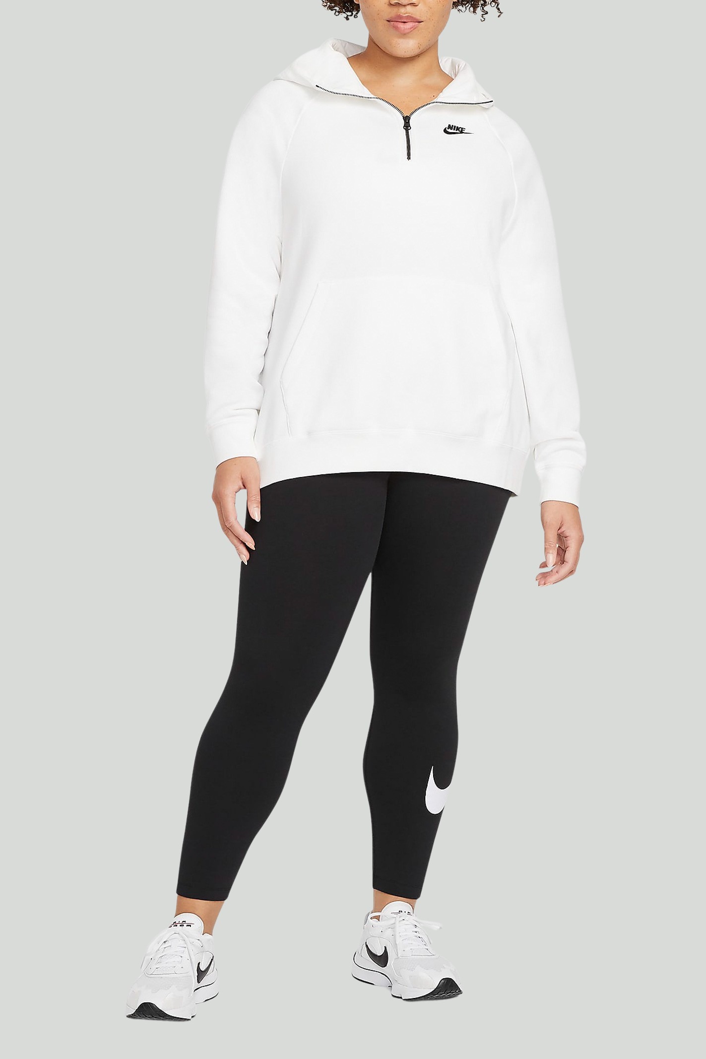 Nike High Rise Essential Leggings In Gray With Calf Logo Print-grey |  ModeSens