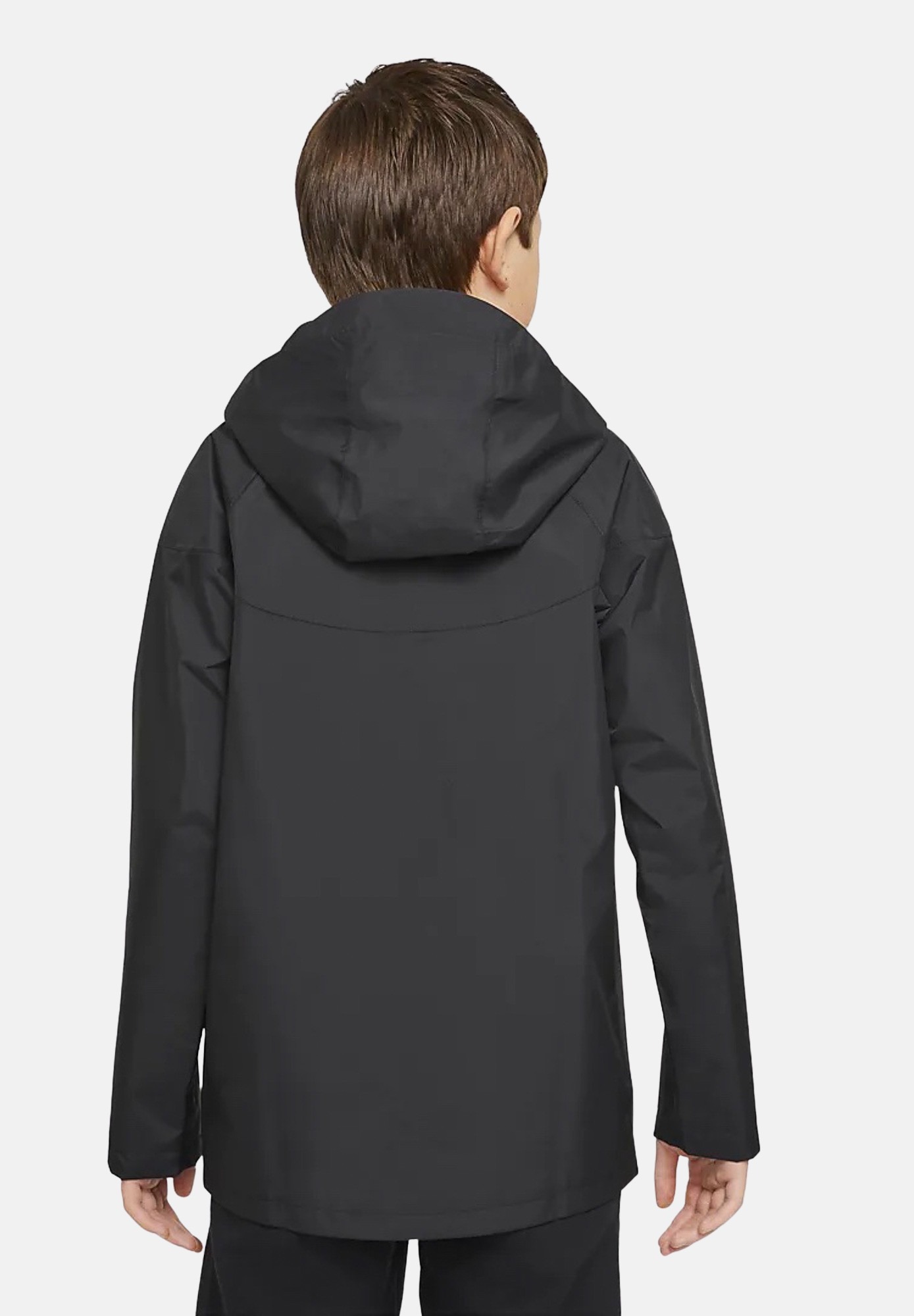Black hooded jacket for boys with logo print NIKE | DM8128010