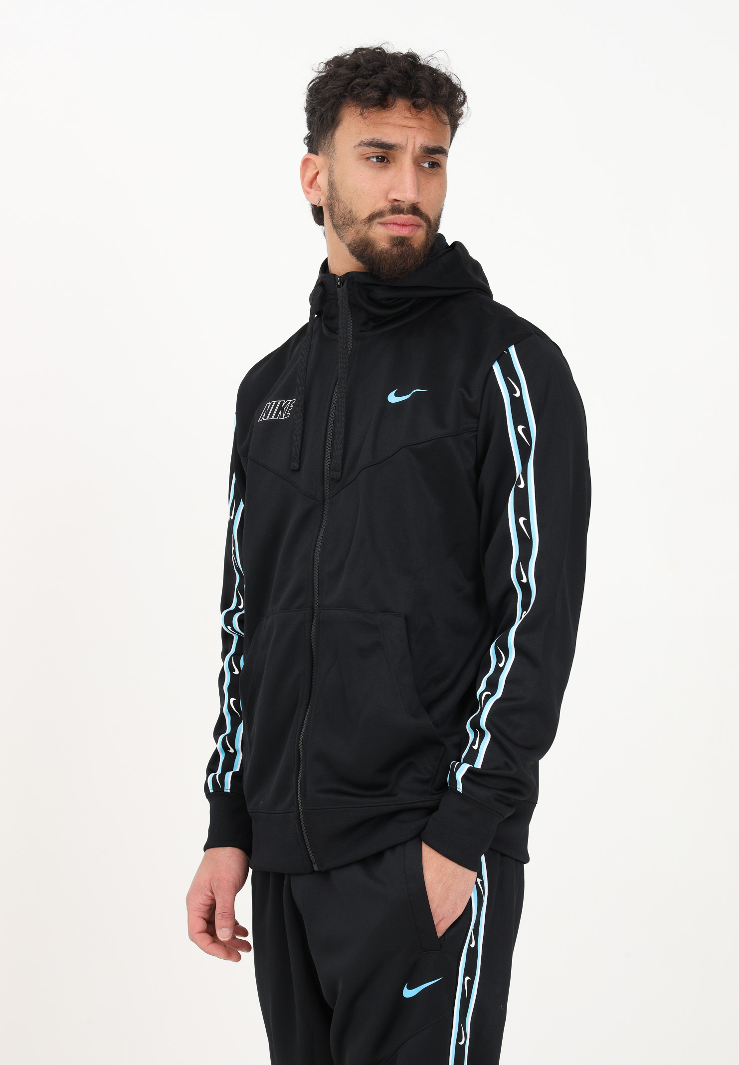 Felpa con zip nera da uomo Nike Sportswear Repeat NIKE | DX2025011