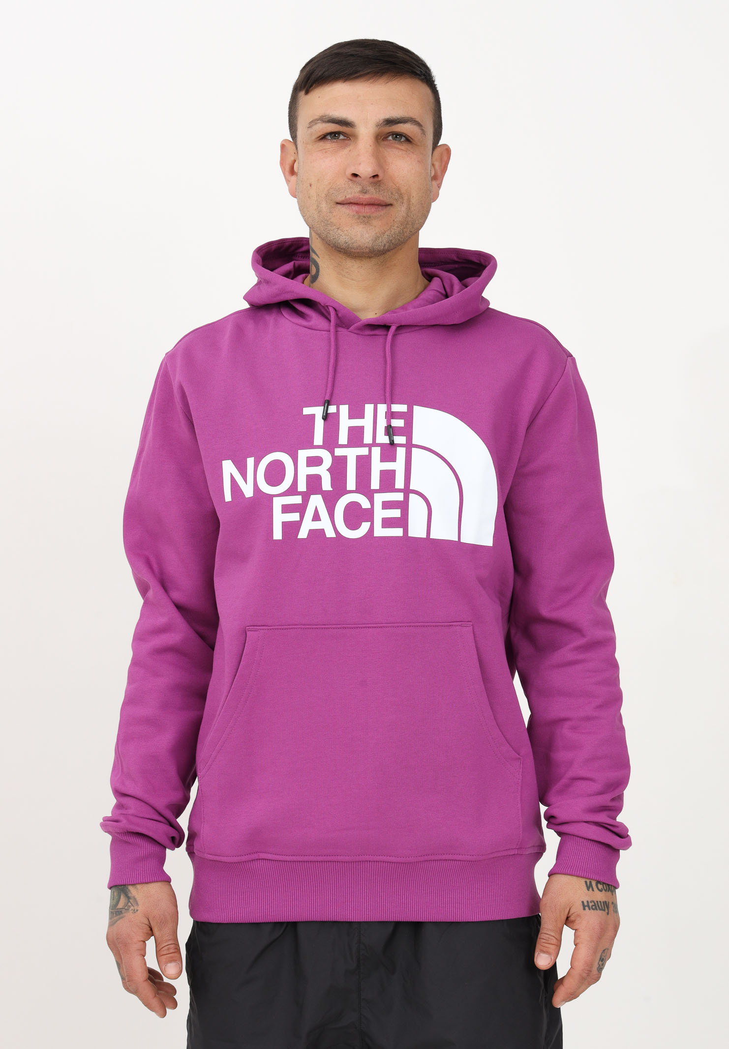 Purple sweatshirt for men and women with hood and maxi logo print THE NORTH FACE | NF0A3XYDLV11LV11