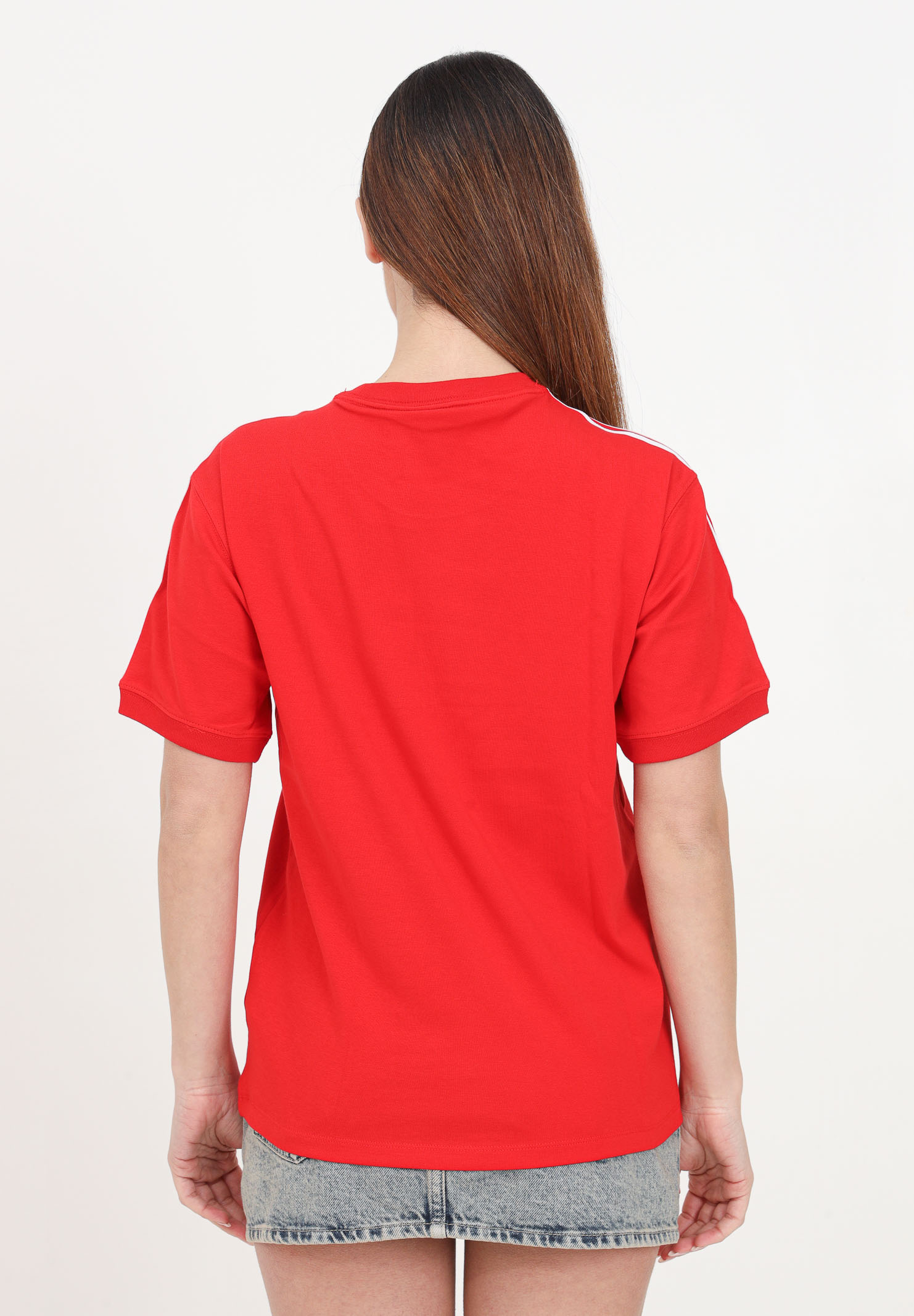 T-shirt donna rossa con tre strisce bianche - ADIDAS ORIGINALS - Pavidas