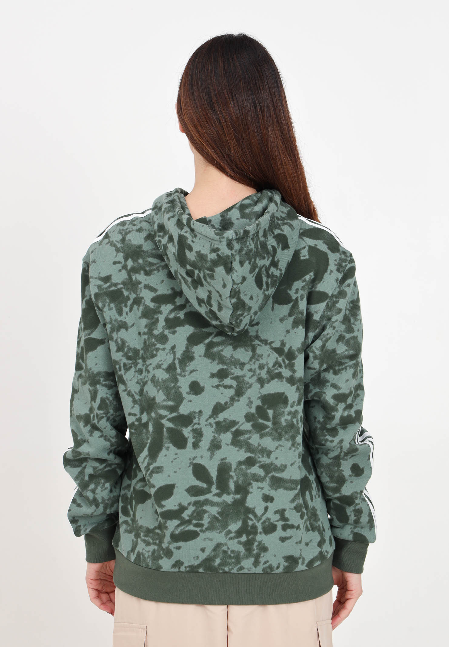 Felpa da donna verde Hoodie effetto camouflage ADIDAS ORIGINALS | IX5999.