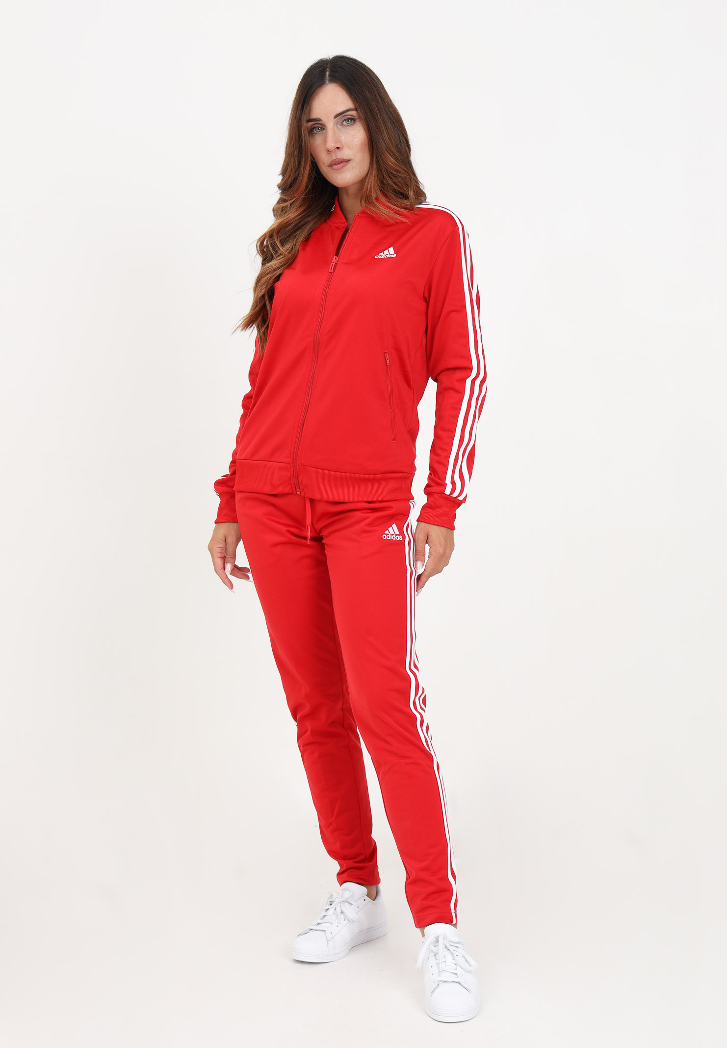 Tuta sportiva Essentials 3-Stripes rossa da donna - ADIDAS PERFORMANCE -  Pavidas