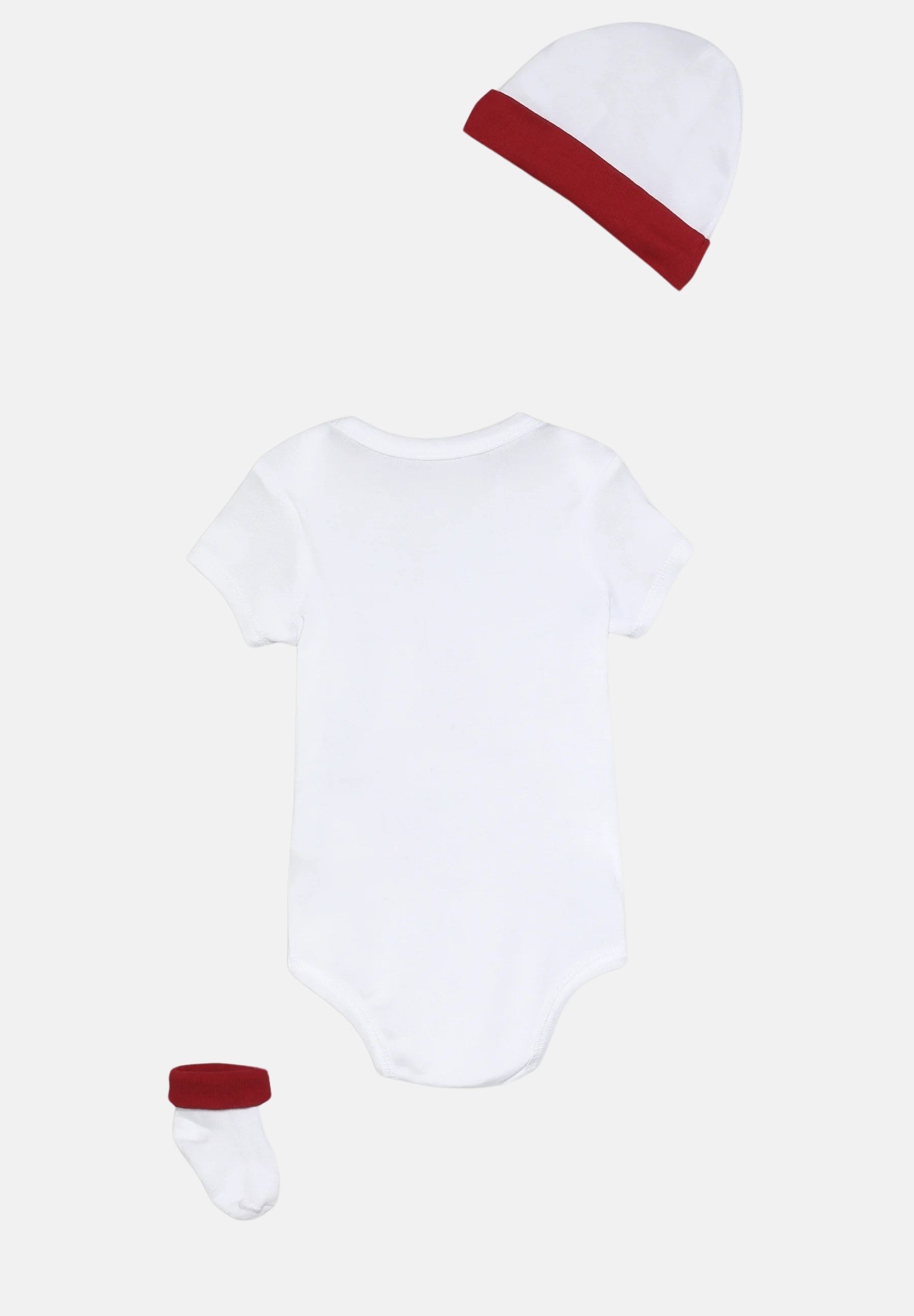 Completino neonato 3 pezzi Jordan bianco con contrasti rossi JORDAN | LJ0041RW3