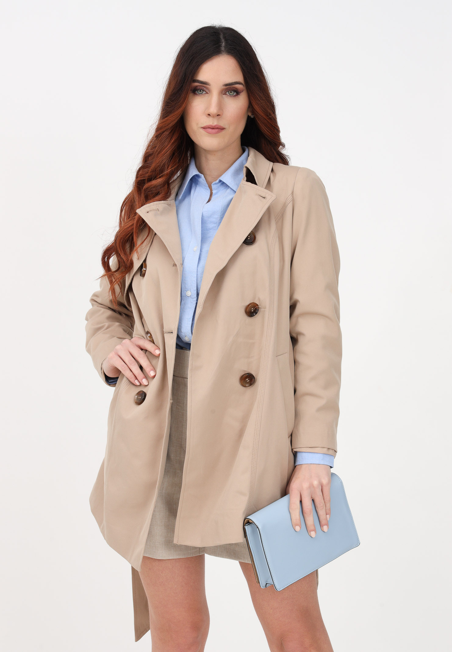 Trench beige da donna ONLY | 15191821Ginger Root