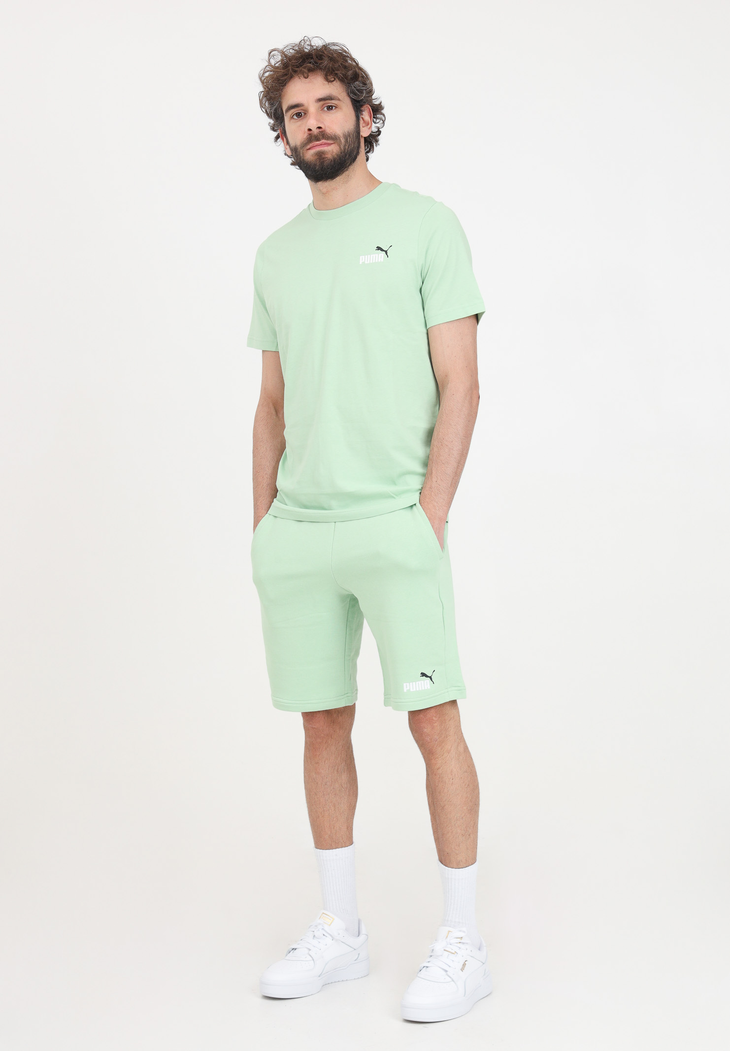 Shorts sportivi ESS+ Col verde pastello da uomo