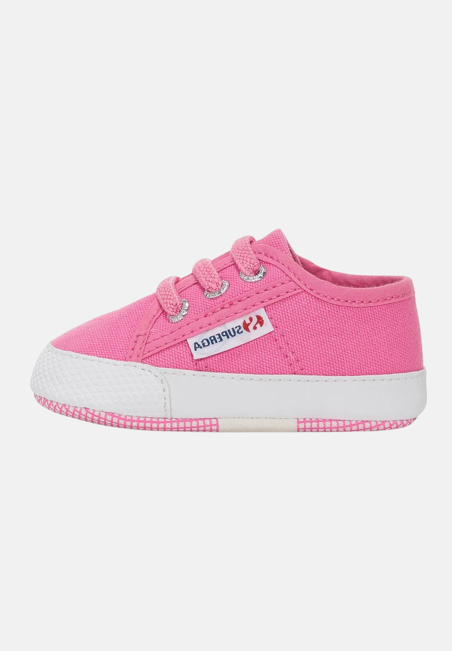 Sneakers neonato rosa con lacci elastici