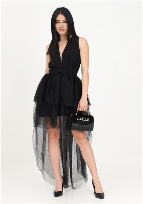 Short dress with applicable tulle skirt GAELLE | Dress | GBDM15167NERO