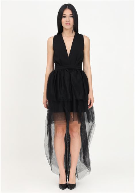 Short dress with applicable tulle skirt GAELLE | Dress | GBDM15167NERO
