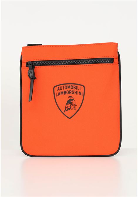 Lamborghini orange casual man shoulder bag with shield logo AUTOMOBILI LAMBORGHINI | 72XA4BZ2ZS312528