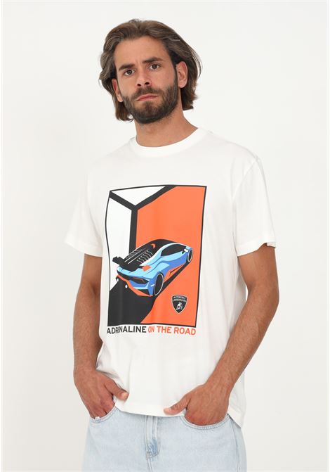 Lamborghini white men's casual short sleeve t-shirt AUTOMOBILI LAMBORGHINI | T-shirt | 72XBH001CJ513005