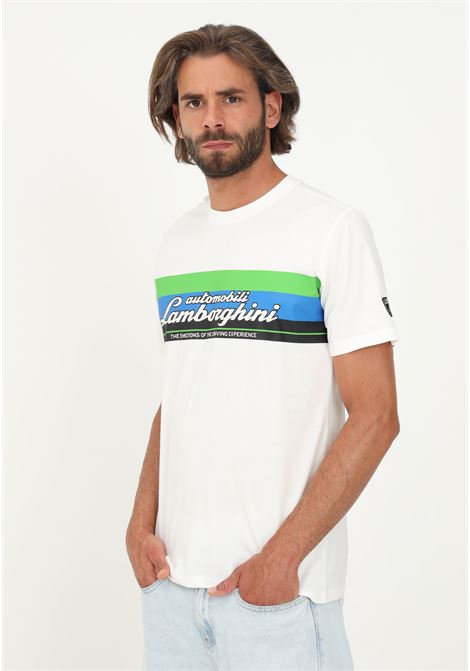 Lamborghini white men's casual short sleeve t-shirt AUTOMOBILI LAMBORGHINI | T-shirt | 72XBH002CJ513005