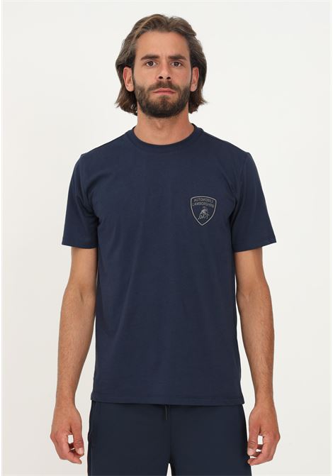 Lamborghini blue men's casual short sleeve t-shirt with shield logo AUTOMOBILI LAMBORGHINI | T-shirt | 72XBH019CJ100240