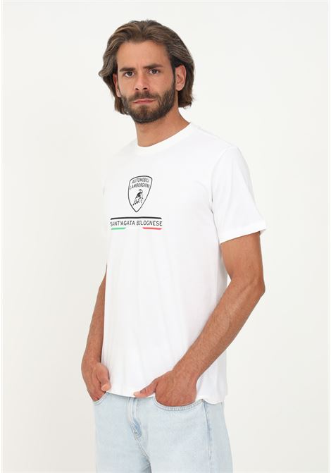 T-shirt Lamborghini bianco uomo casual manica corta AUTOMOBILI LAMBORGHINI | 72XBH020CJ100005