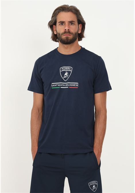 Lamborghini men's blue casual short sleeve t-shirt AUTOMOBILI LAMBORGHINI | T-shirt | 72XBH020CJ100240
