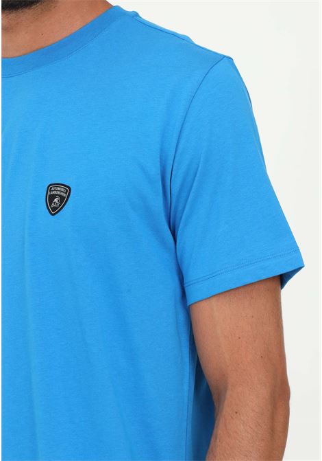 Light blue Lamborghini men's casual short sleeve t-shirt AUTOMOBILI LAMBORGHINI | T-shirt | 72XBH022CJ100202
