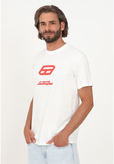 T-shirt Lamborghini bianco uomo casual manica corta AUTOMOBILI LAMBORGHINI | T-shirt | 72XBH033CJ513005