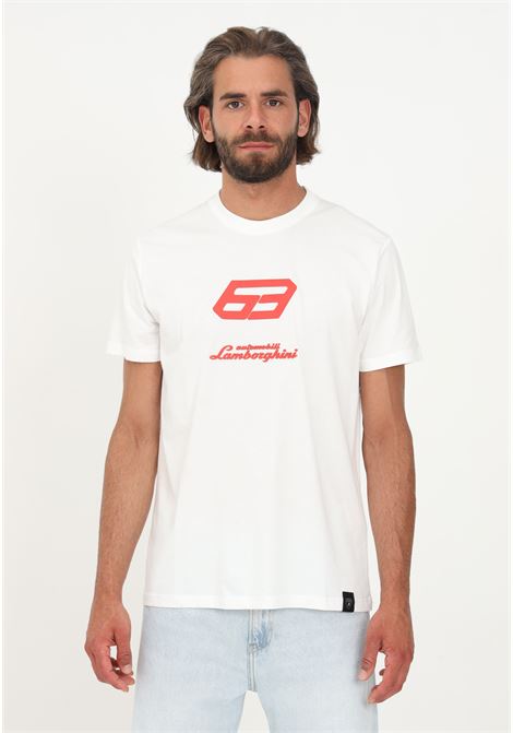 T-shirt Lamborghini bianco uomo casual manica corta AUTOMOBILI LAMBORGHINI | T-shirt | 72XBH033CJ513005