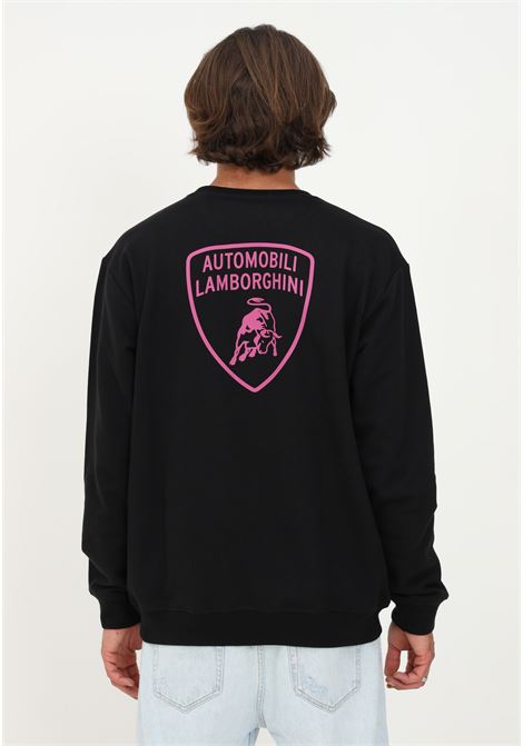 Lamborghini black man casual crewneck sweatshirt with maxi shield logo AUTOMOBILI LAMBORGHINI | Hoodie | 72XBI025CJ315899