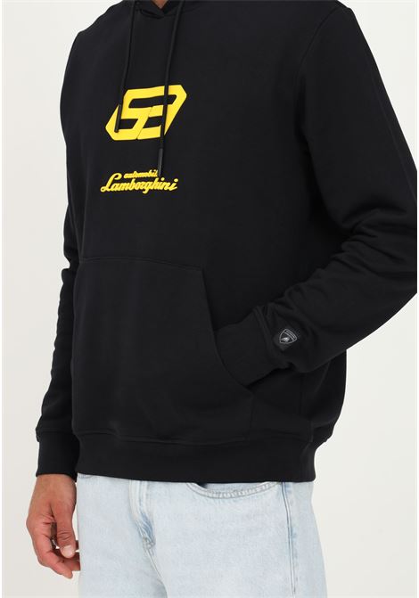 Lamborghini black casual man sweatshirt with hood AUTOMOBILI LAMBORGHINI | Hoodie | 72XBI032CJ315899
