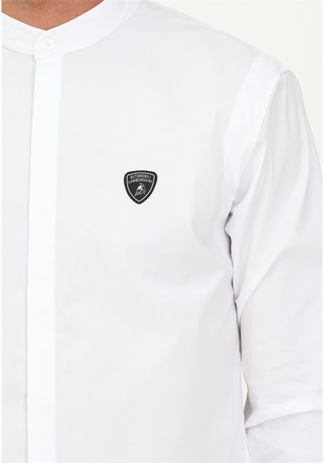 Camicia Lamborghini bianca uomo elegante collo alla coreana AUTOMOBILI LAMBORGHINI | Camicie | 72XBL00220425003