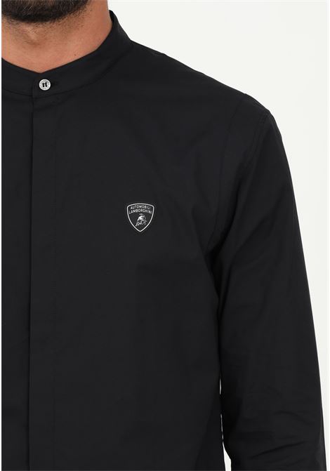 Elegant black Lamborghini man shirt with mandarin collar AUTOMOBILI LAMBORGHINI | Shirt | 72XBL00220425899