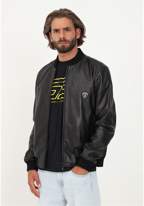 Lamborghini jacket black man casual leather jacket AUTOMOBILI LAMBORGHINI | 72XBV001CPPS2899