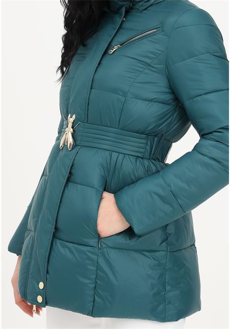Green women's down jacket with Fly buckle belt PATRIZIA PEPE | 2O0049-A9M1G536