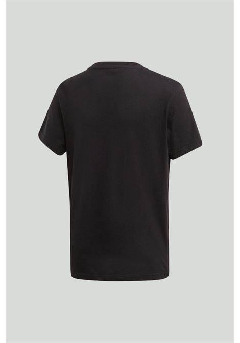 Sporty black T-shirt for boys and girls with Trefoil logo maxi print ADIDAS ORIGINALS | T-shirt | DV2905.