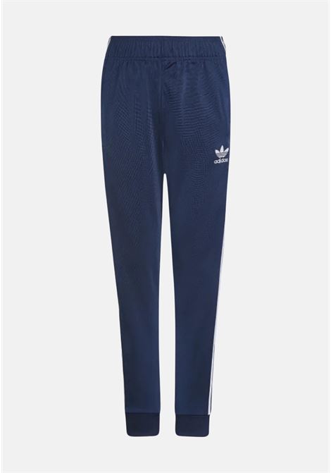 Pantalone sportivo blu con ricamo logo per bambina e bambino ADIDAS ORIGINALS | Pantaloni | HK0323.