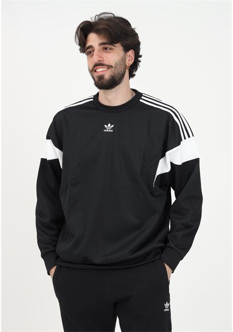 Black crewneck sweatshirt for men with logo embroidery ADIDAS ORIGINALS | HN6117.