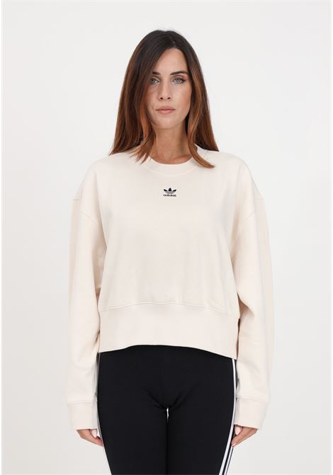Beige sweatshirt with women's embroidery ADIDAS ORIGINALS | Hoodie | IA6502.