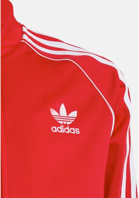 Red sweatshirt with zip and logo for unsiex children ADIDAS ORIGINALS | Hoodie | IC3058.