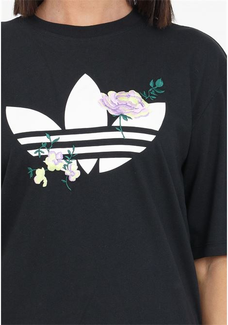 Black t-shirt with logo and floral pattern for women ADIDAS ORIGINALS | T-shirt | II3196.