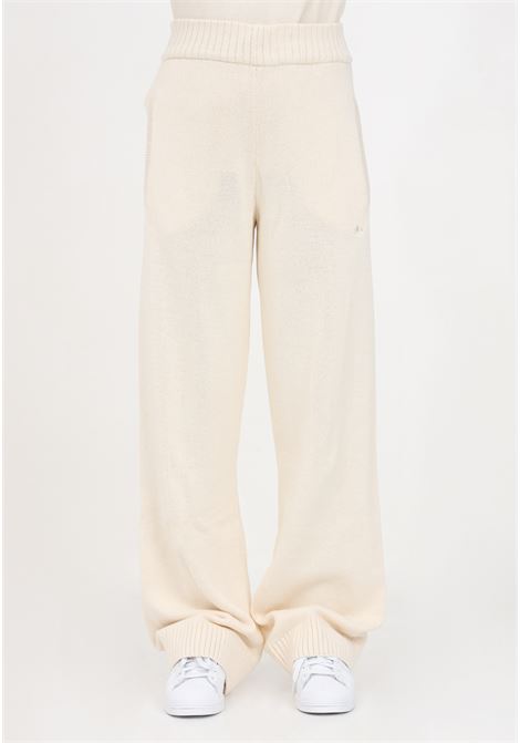 Pantaloni lavorati in maglia beige da donna ADIDAS ORIGINALS | Pantaloni | II8044.