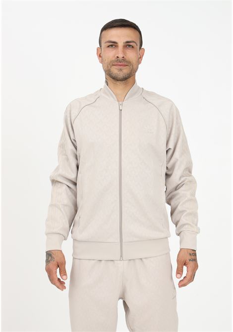 Beige SST zip sweatshirt for men ADIDAS ORIGINALS | IJ5688.