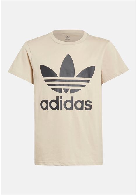 Beige T-shirt for boys and girls with logo print ADIDAS ORIGINALS | T-shirt | IJ7179.
