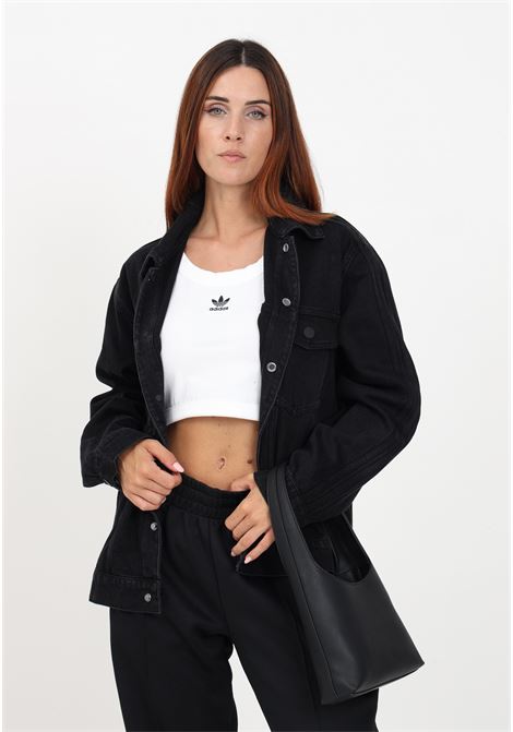 Black women's jacket for KseniaSchnaider in denim ADIDAS ORIGINALS | Jackets | IJ8337.