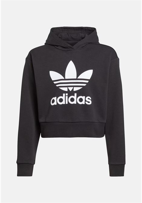 Black Adicolor hooded sweatshirt for boys and girls ADIDAS ORIGINALS | IJ9719.